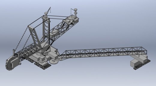 288型轮斗挖掘机简易模型3D图纸 Solidworks设计缩略图